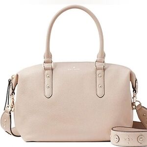 Kate Spade Larchmont Avenue Mini Layla Blush Cream Pebbled Leather Studs EUC
